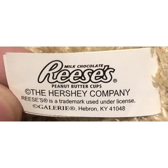 Galerie Reese's Hershey's Teddy Bear 8" Plush Faux Black Leather Biker Jacket - Picture 11 of 11